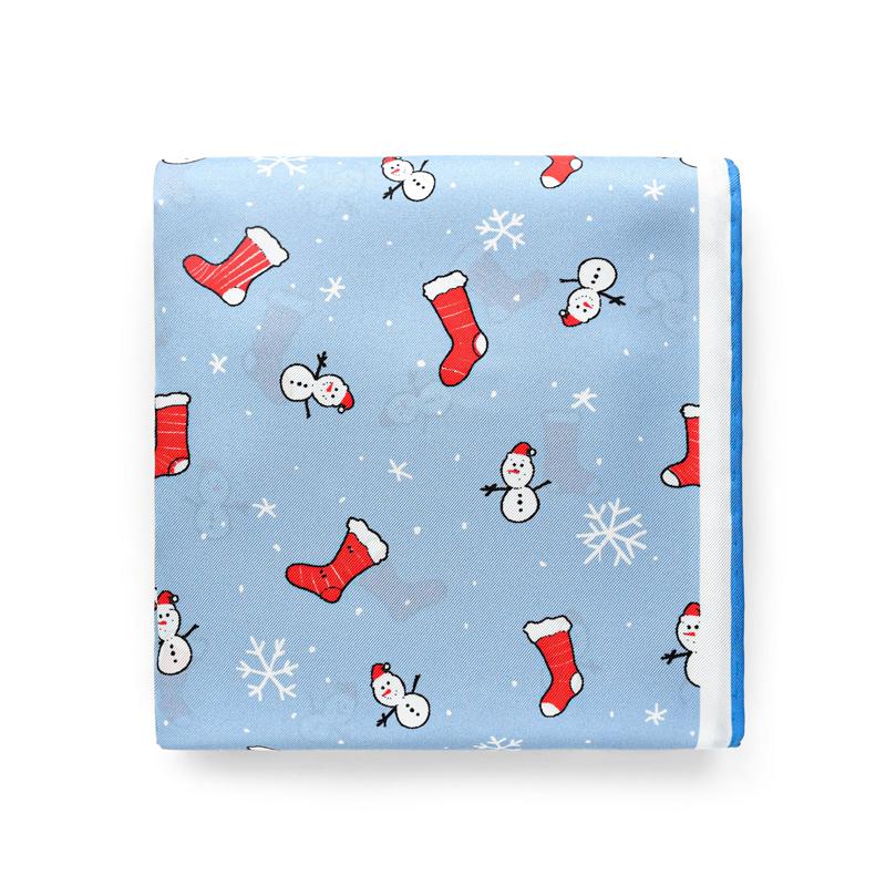 

Light blue snow 100% silk scarf twill small scarfs christmas present women scarves shawl wrap luxury children gift headband 65x65cm