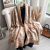 Luxury  Two-Sided Leopard Scarf Pashmina Cashmere Soft Warm Fringe Pashmina Shawl Winter Coldproof Windproof Blanket