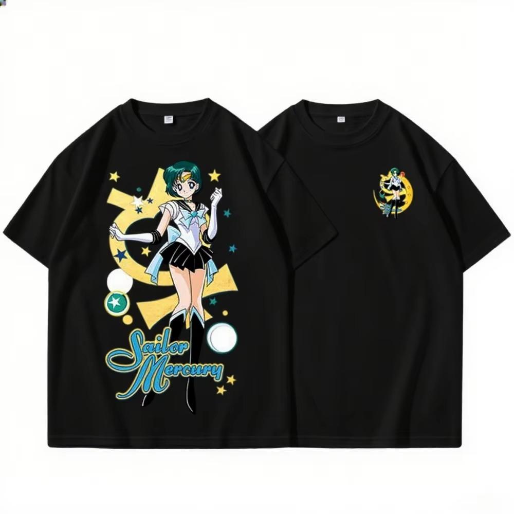 Sailor Moon Tshirts for Unisex and Women Summer Fashion Anime Print Shortsleeved Tshirts Womens Street Clothing Cotton