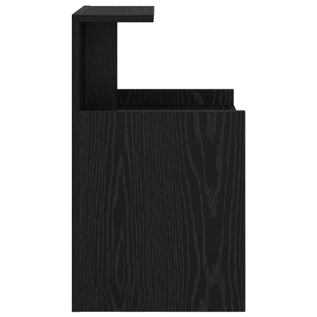 Nightstand Black Oak Effect 40 x 35 x 60 cm Engineered Wood
