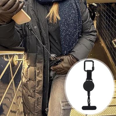 Anti-Theft Phone Tether with Belt Clip Retractable Steel Line Universal Locking Carabiner Prevent Drops Phone Leash for Travel Hiking
