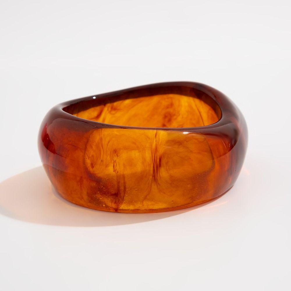 Vintage Jelly Color Wide Bracelet Dopamine Style Geometric Irregular Bangle Daily