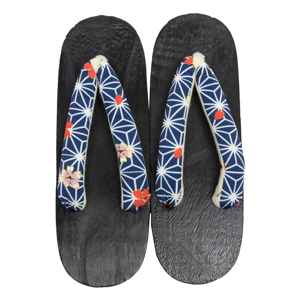 Geta Burnt Paulownia Black [KYOETSU] Clogs, Wood, Base, Women's (S, 15)