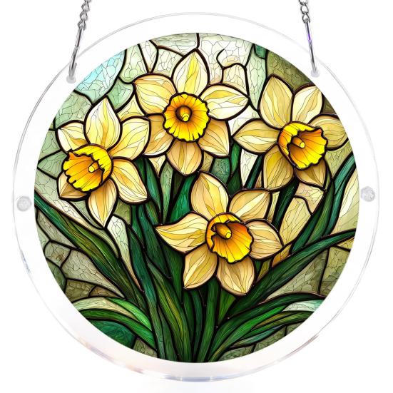 Buntglas-Stil Puzzle Sonnenfänger Acryl Fensterhänger Ornamente DIY Puzzle Kunst Sonnenfänger Set für Erwachsene