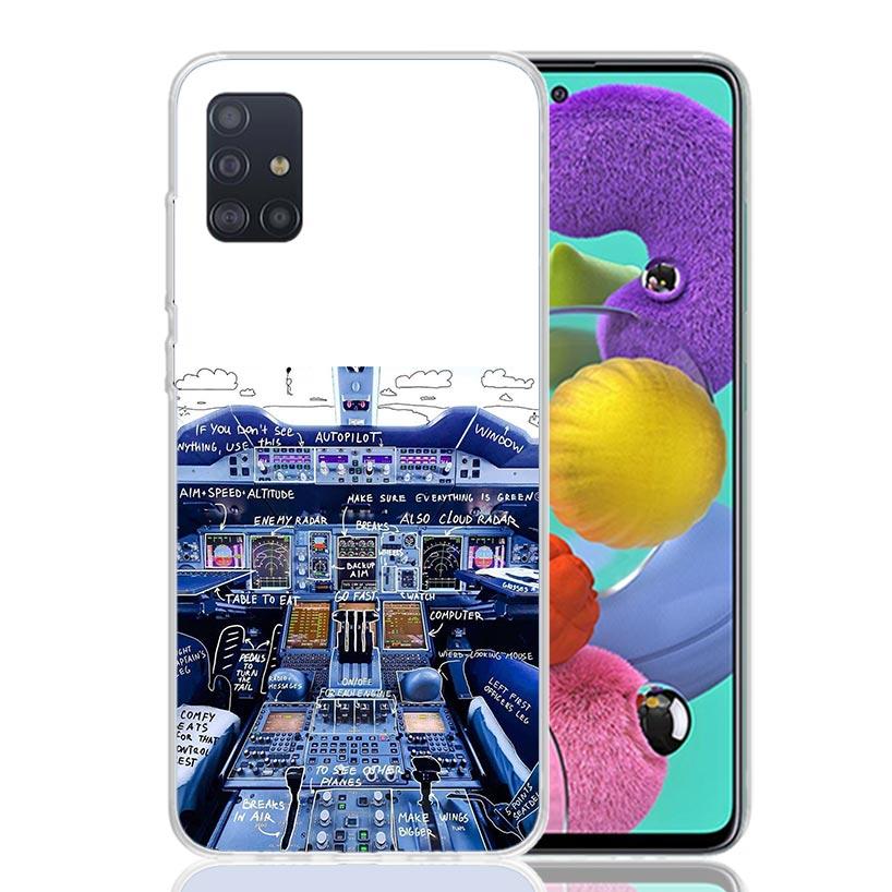 Aviation Aeroplane Pilot Cockpit Phone Case for Samsung Galaxy A52 A51 A50S A12 A22 A32 A72 A10S A30S A31 A71 Note 20 Ultra 10 P Samsung A72
