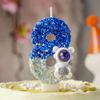 Creative Astronaut Birthday Cake Number Candles with Sequins - Fun Cartoon Atmosphere