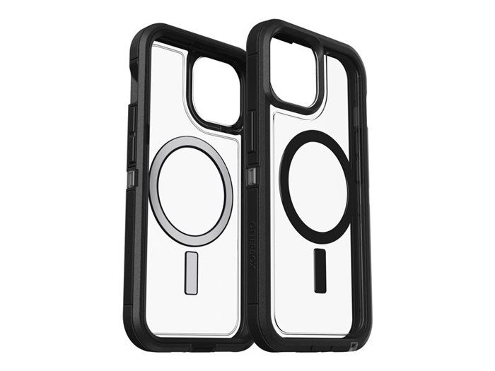 Coque pour iphone - otterbox - defender xt - transparent/noir - protection renforcée - compatibilité magsafe