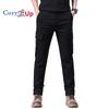 Cozy Up Men's Slim Fitting and Luxurious Small Straight Leg Workwear Pants, Fashionable and Versatile Elastic Casual Khaki Color Multi Pocket Pants