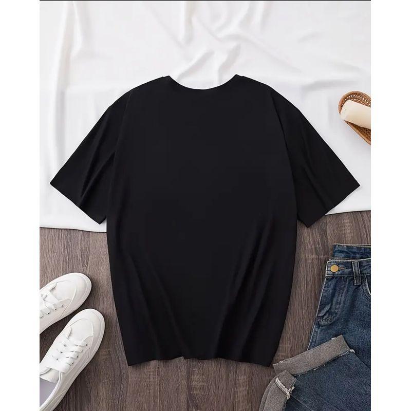 Western Style New Fashion Casual Loose Print Letters Short sleeve T-shirt Top Printed T-shirt Top