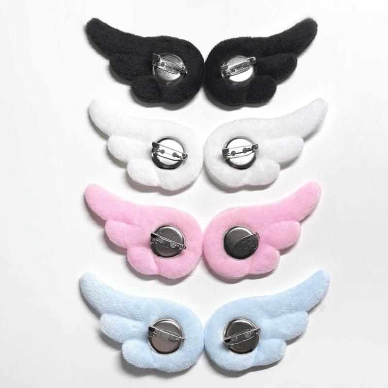 8/2pcs Ins Double-sided Angel Wing Broochs High-value Hair Clips DIY Plush Wings White Blue DIY Material