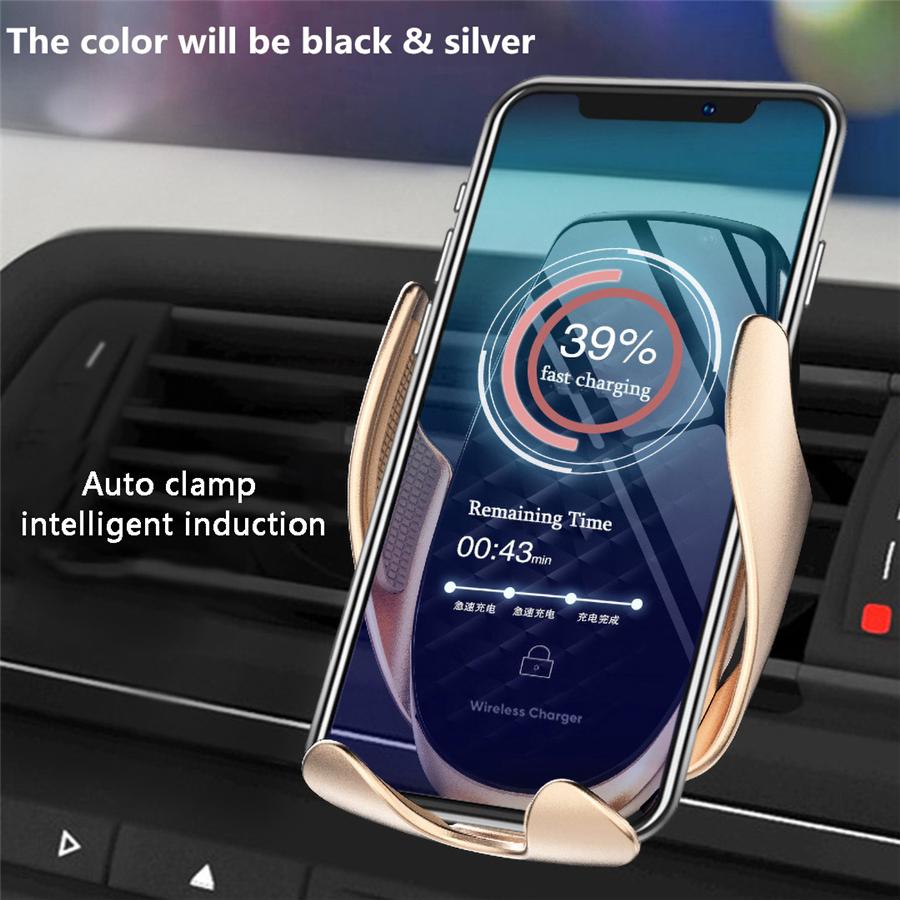 10W Car Wireless Quick Charger Automatic Clamp Smart Sensor Mount Holder For Phone RX