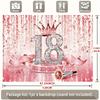 2D Pink Rose Gold 18th Birthday Backdrop Glitter Crown Photo Booth Banner
