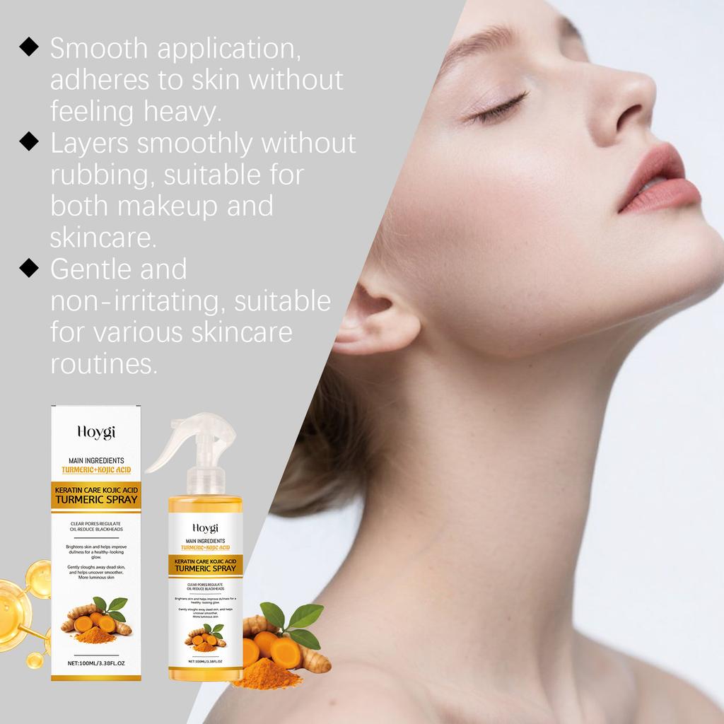 Turmeric Exfoliating Face Mist for Dull Skin Gentle Clarifying Spray for Radiant Complexion Natural Facial Cleansing Toner 100ml