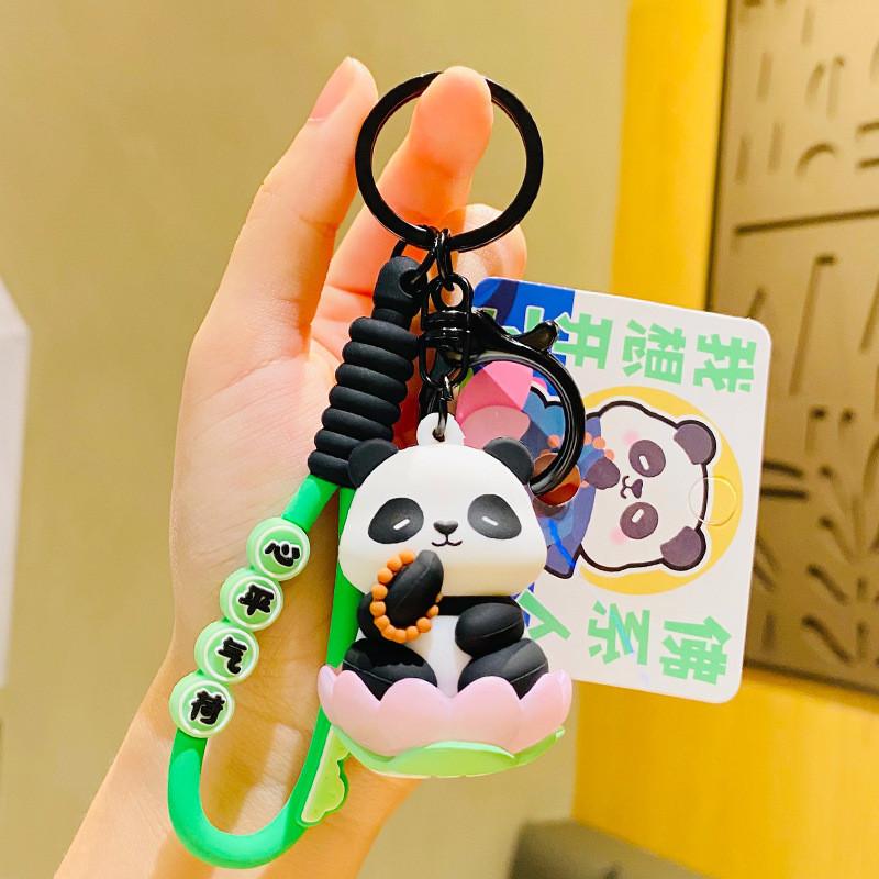 Sweet Panda Keychain With Radiant Light Pvc Material Perfect For Celebrations Panda Light