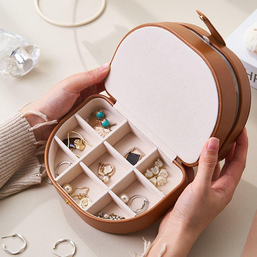 PU odos daugiasluoksnė papuošalų dėžutė, išskirtinė karoliai, žiedai, auskarai, laikymo dėžutė mergaitėms