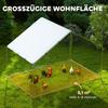 Chicken run for 5 - 8 chickens, roof panels, lockable door, steel frame, 5.1 m², 3 x 1.7 x 1.9 m