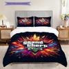 Vibrant City Life Action Three-piece Set (1 * Duvet Cover + 2 * Pillowcase, Without Core) 2D Flat Duvet Cover and Pillowcase Christmas Birthday Gift