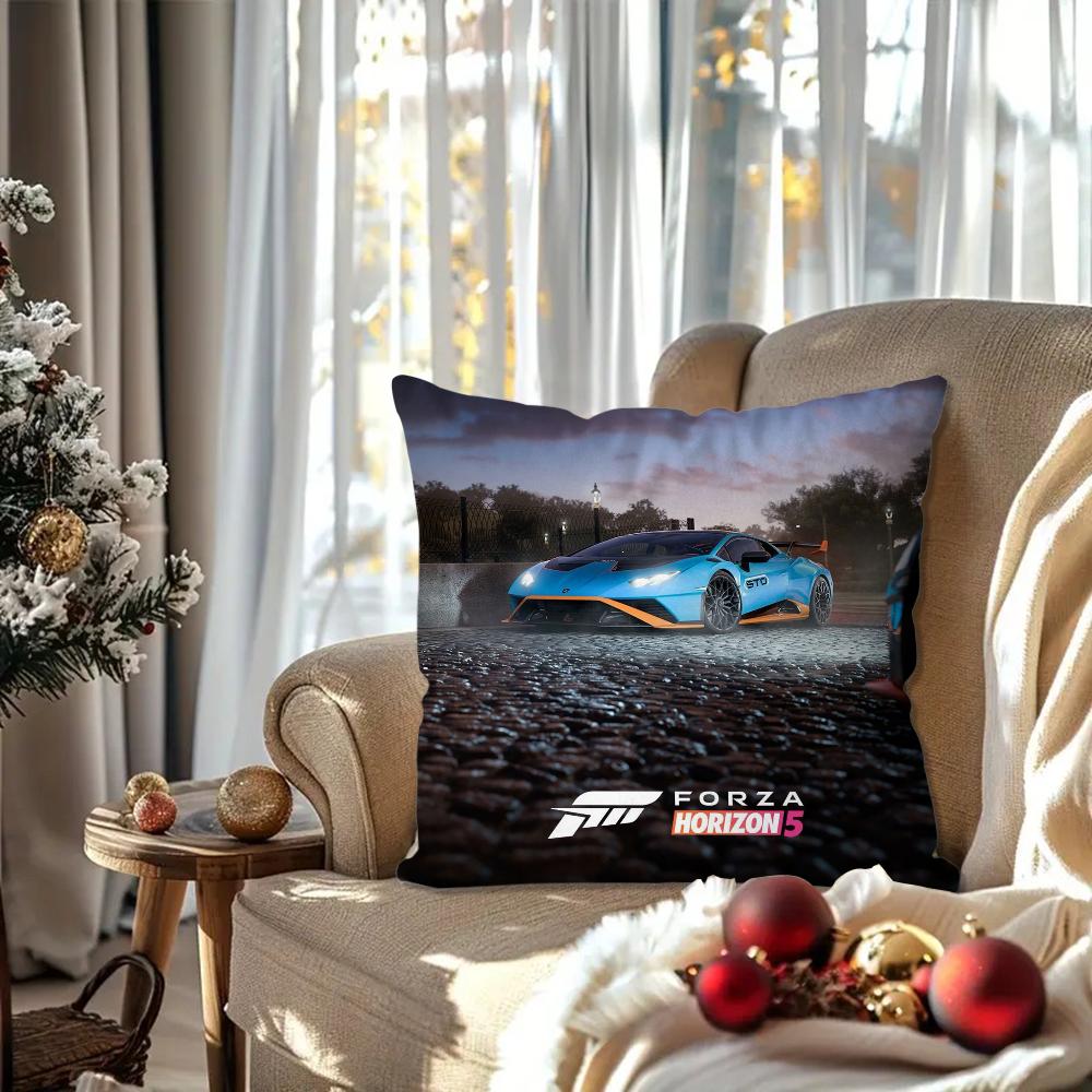 

Forza H-Horizon 5 Game Pillow Case Square Pillow Bedroom Sofa Leisure Comfort Cushion Car Living Room Home Decoration 40X40 16x16Inch
