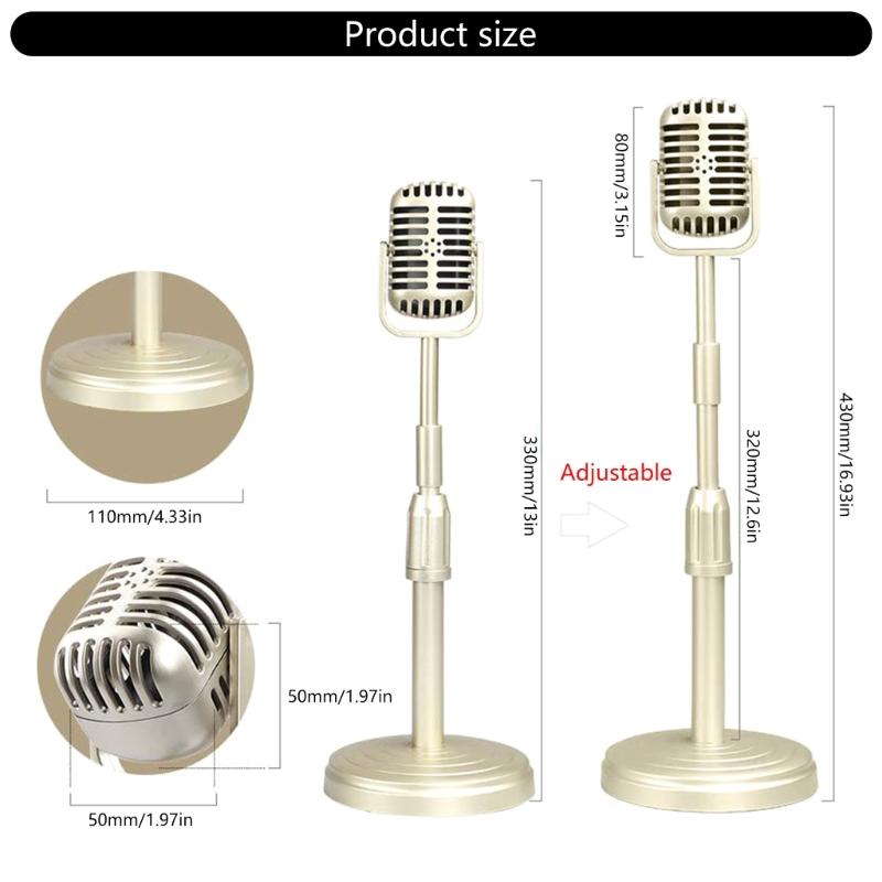 Nostalgic Old Fashioned Simulation Microphone Retro Film Photography Accessory for Wedding Photography Faux Mic Props