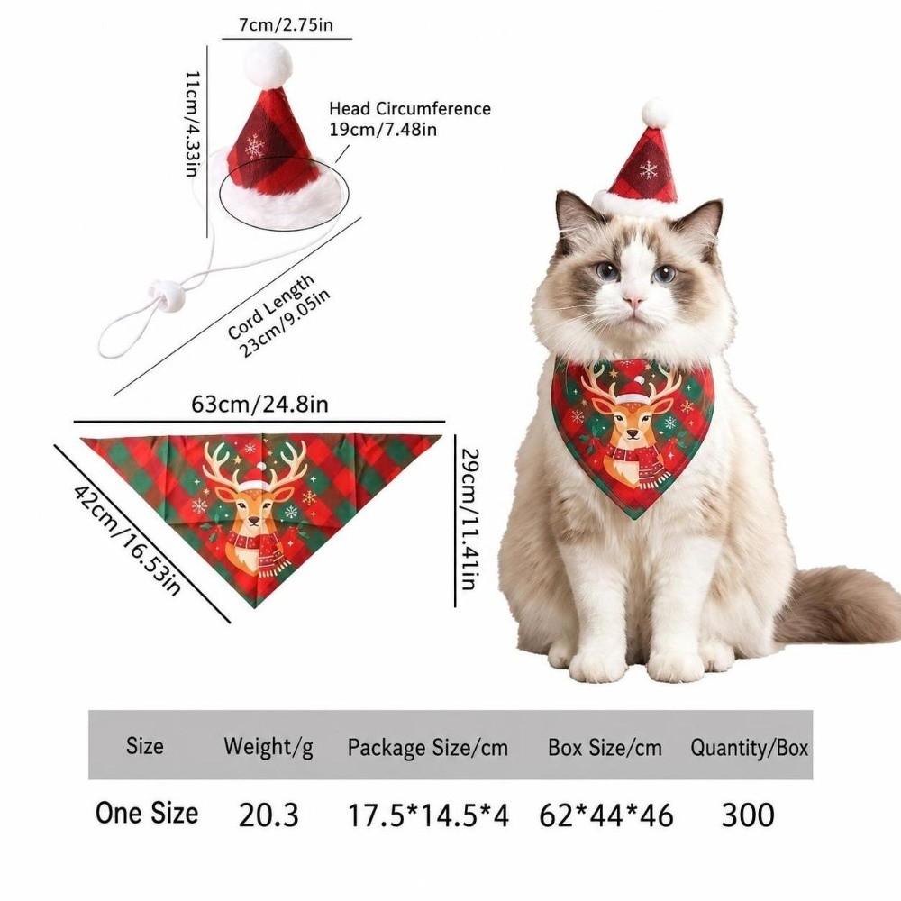 Xmas Pet Accessories Pet Christmas Costume Set Dog Christmas Bandana Scarf  Cats Small Dogs