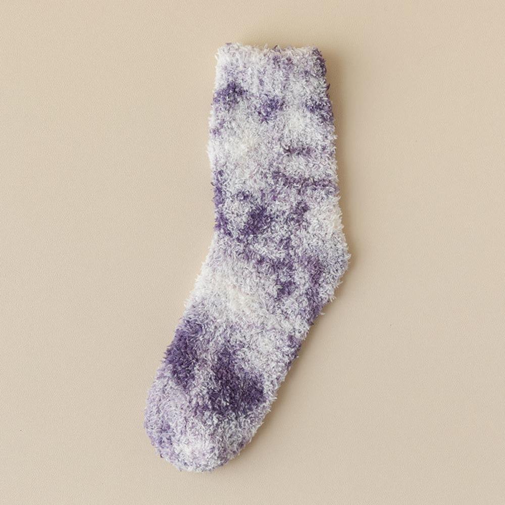

Носки женские коралловые плюшевые носки из кораллового флиса утолщенные носки-тапочки мягкие тапочки фиолетовый