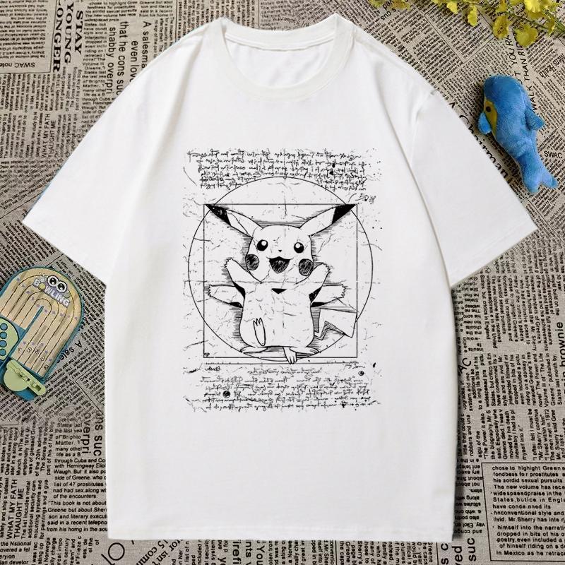 Pokémon Tshirt Mens and Womens Printed Short Sleeve Anime Cartoon Geng Gui Childrens Clothing Student Peripheral Summer