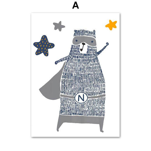 

Мультфильм номер алфавит Радуга облако медведь настенная живопись на холсте плакаты на скандинавскую тему и принты настенные панно для декора детской комнаты 21cm×30cm NoFrame