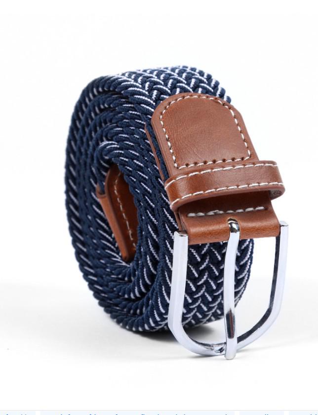 Handwoven Cross-Border Fashion Belt with Pin Buckle – Versatile Twill Men's & Women's Wide Elastic Waist Belt