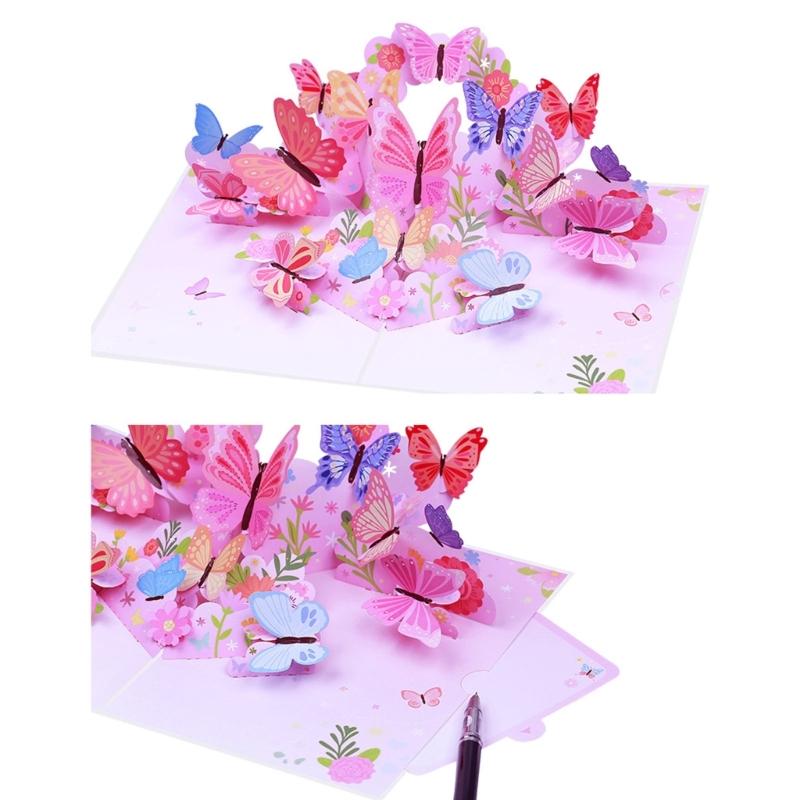 Butterfly Birthday Card Handmade Popup Designs Invitation Card for Anniversaries Celebration and Gifting