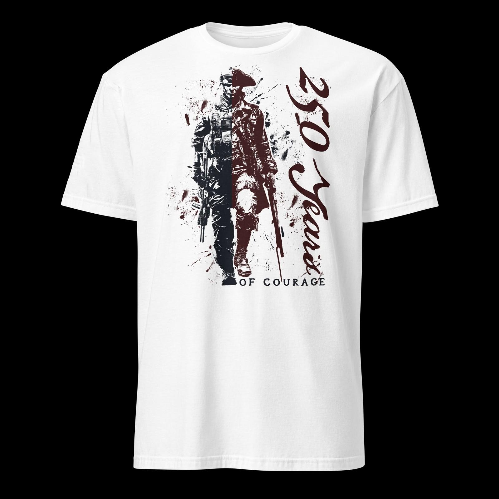 250 Years Of Courage T-Shirt American Soldier Evolution Graphic Tees XXL