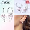 Authentic copper Colored Zircon Earring Star Shape Moon Fourleaf Shamrock Butterfly Knot Zircon Earring Women Gift Accessory Jewellery