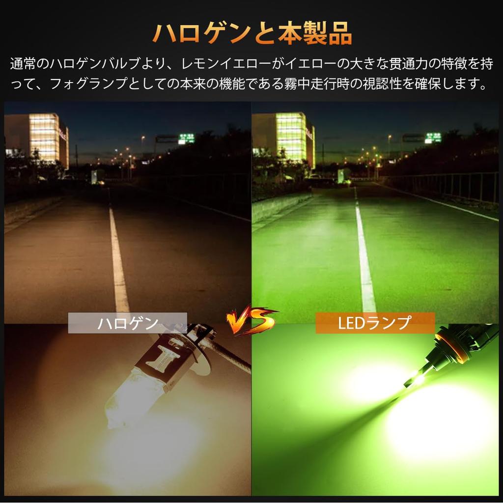 Catland LED Fog Lamp, H8, H11, H16, Lemon Yellow, Fog Bulb, Yellow-Green, Car LED