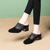 Fashion Black With Heel Shoes 2025 Trend Slides On Sale Summer Non Slip New Style Casual Luxury Vip Women's Slippers and Ladies Sandals