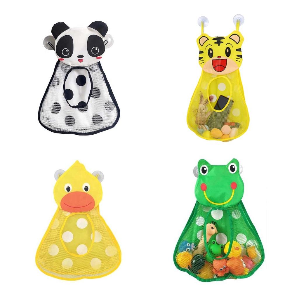 Panda Cartoon Baby Bath Kids Toy Drain Storage Net Bag Mesh Holder Cup Suction