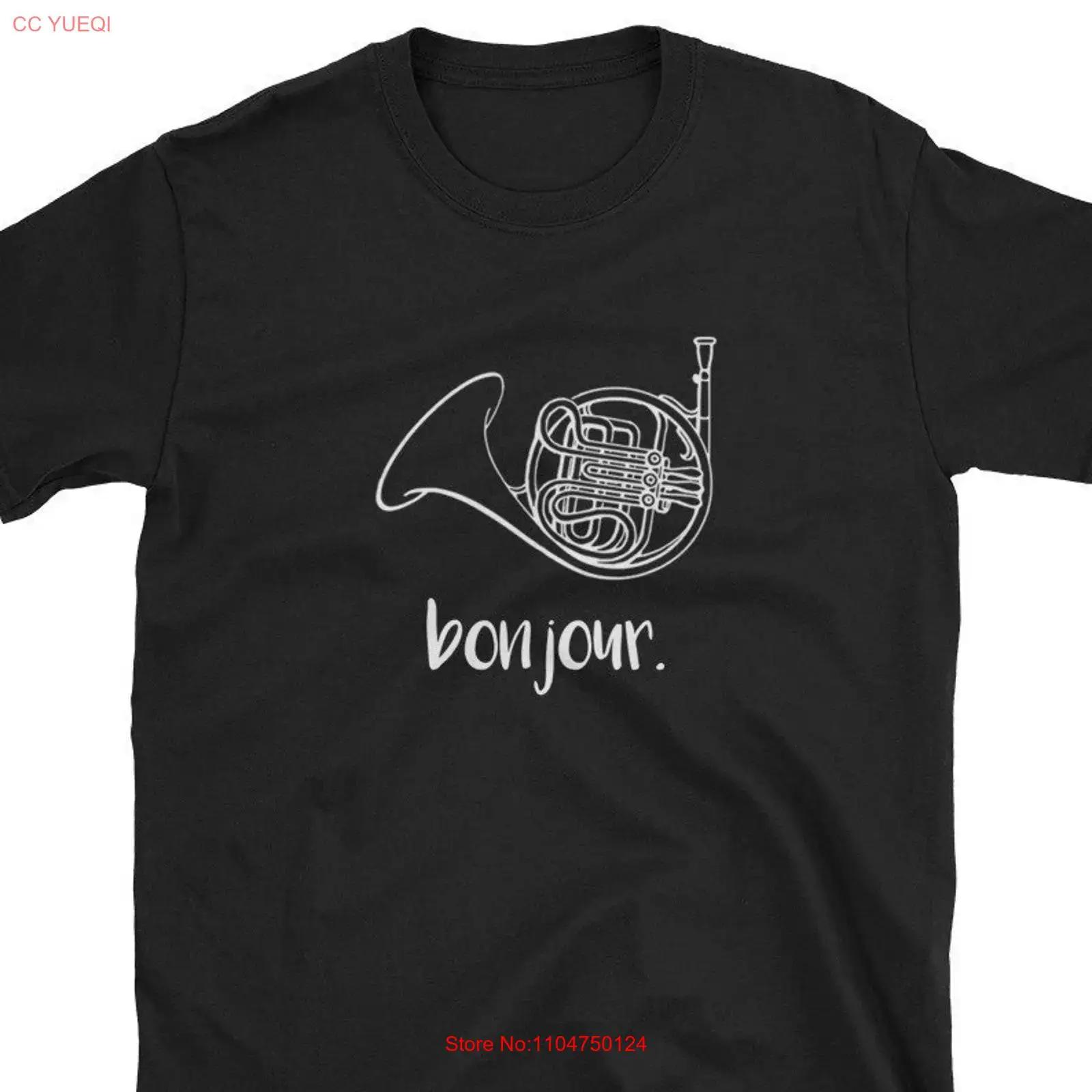 

Bonjour French Horn T Shirt Player Hornist Music Funny vintage Washed fashion Stretched Versatile Casual streetwear 5XL різнокольоровий