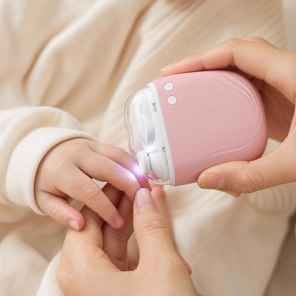 Nail for Baby, Nail Grinder with Nail Clipping Catcher and -Pinch Design, Portable Manicure Pedicure File for Infants, Toddlers and Adults