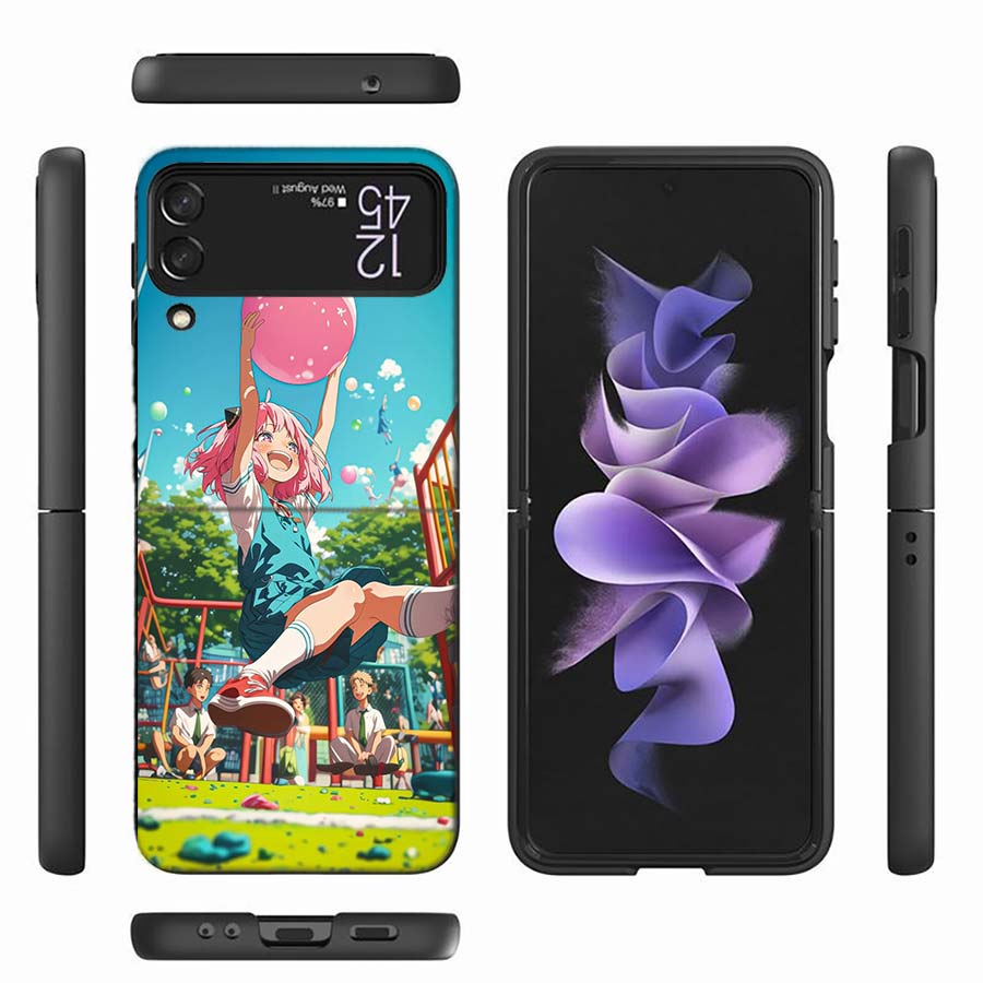 Anya Forger Mind Reading Phone Case For Samsung Z Flip 6 7 5G Z Flip 5 Galaxy Z Flip 3 4 5G ZFlip Shockproof Hard Cover TPU PC C