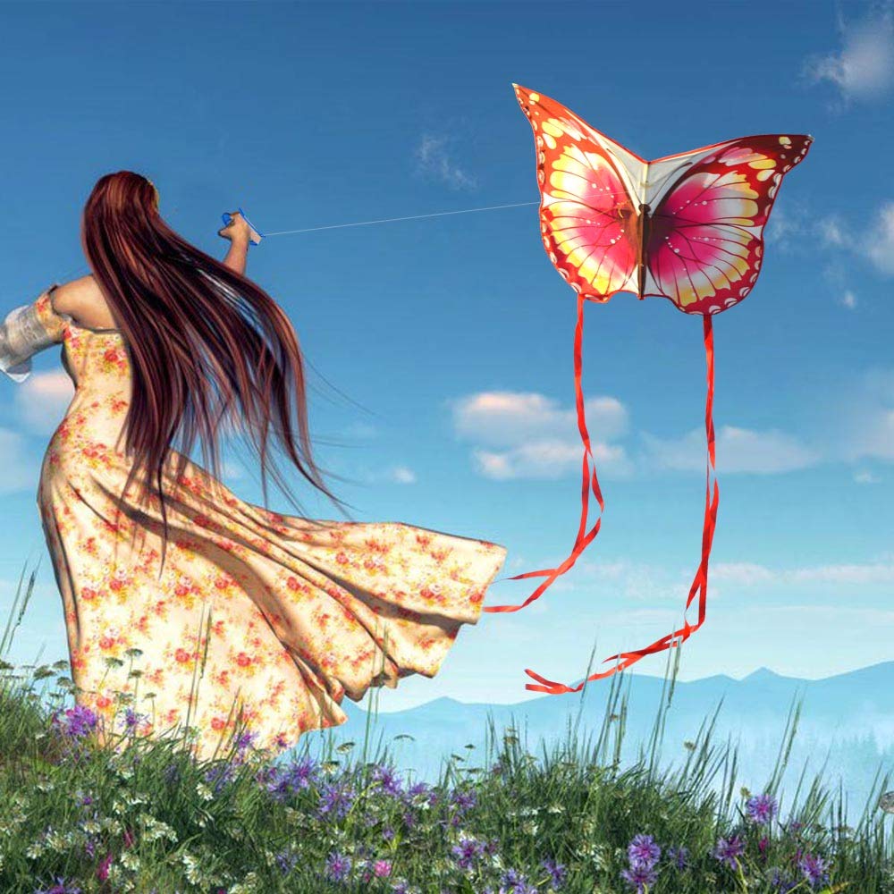 Kite, Butterfly Kite, Single Kite, Kite for Children, Adults and Beginners, Paper Kite, Kite Flying, Flies in Light Breeze