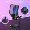 TONOR TC320 Gaming USB Microphone with Condenser Computer PC Microphone with Stand for for Black Microphone, RGB/Gain Control, Streaming, Podcasting,