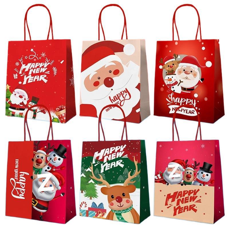 Holiday Gift Bags - Christmas, New Year, Spring Festival, Cartoon Party Favor Handled Paper Packaging