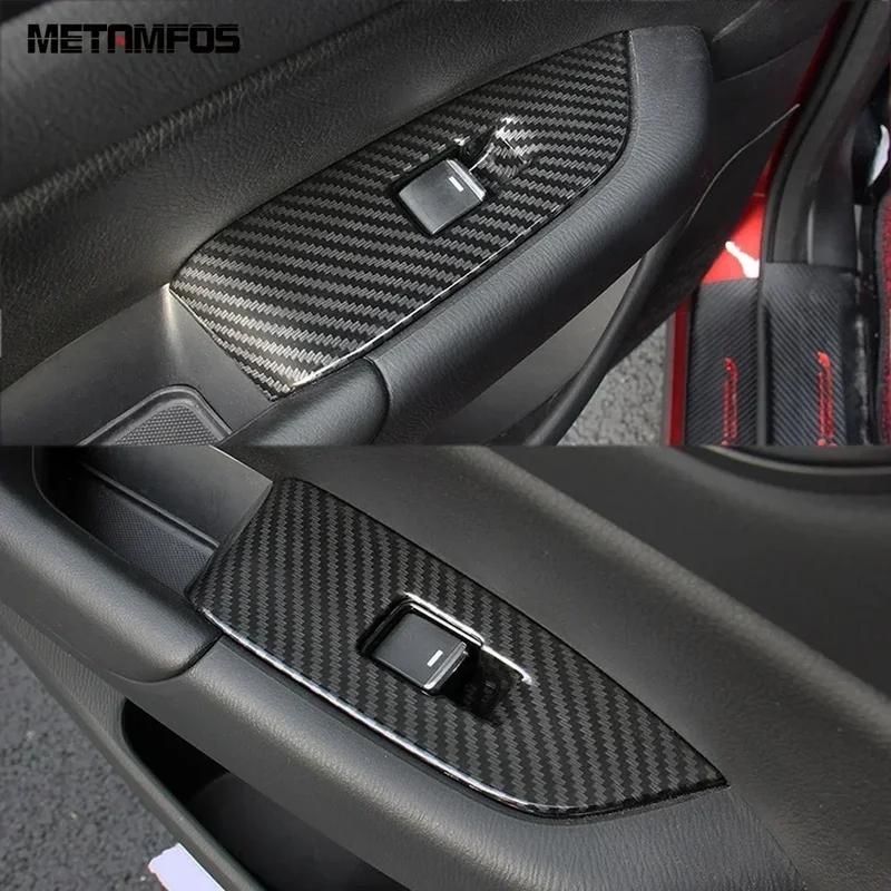 Car Accessories For Mazda CX-5 CX5 KF CX-8 CX8 2017-2026 2026 Interior Carbon Fiber Window Lift Switch Cover Trim Armrest Frame
