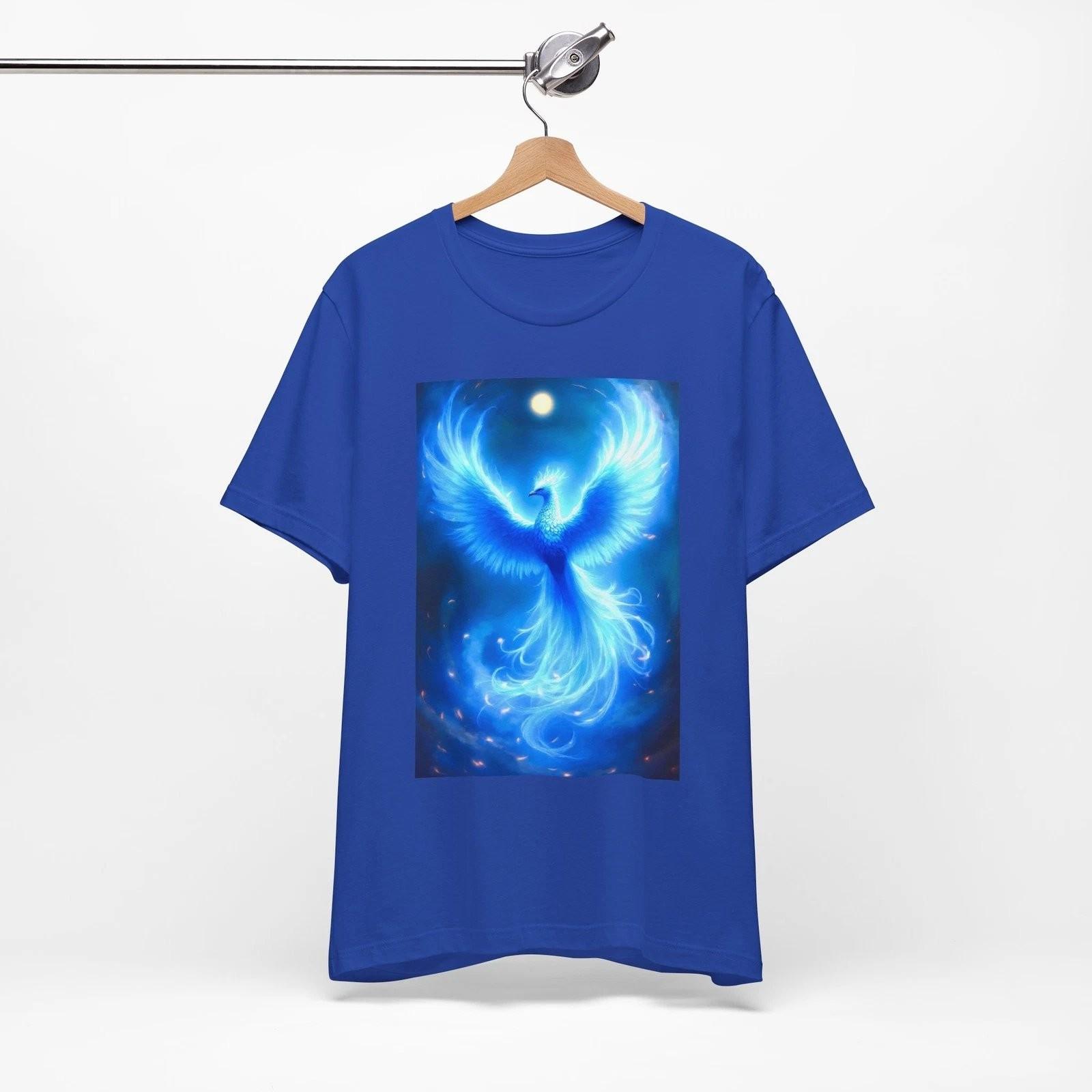 Blue Phoenix Mystic Bird Graphic Tee S
