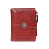 Women Short Hollow-Out Wallet Vintage PU Leather Multi Card Holder Zipper Coin Purse Small Lady 3 Fold Clutch Wallet