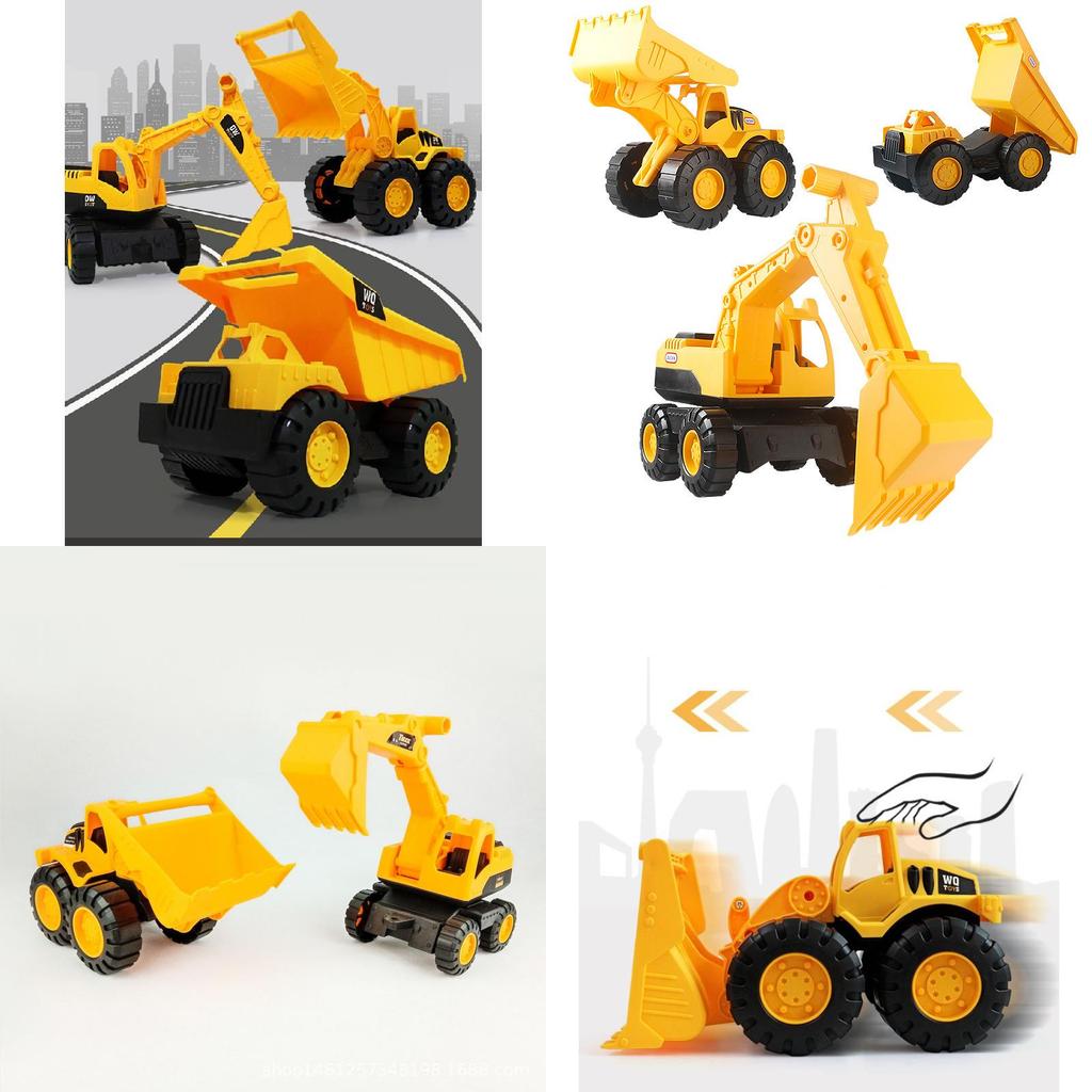 Large Durable Children's Construction Vehicle Toy Set Including Excavator Mixer Truck For Endless Sand Play Fun