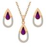 European & American Crystal Water Drop Earrings and Necklace Set