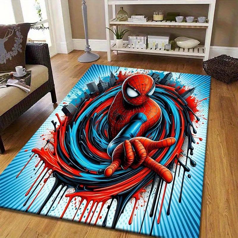 1pc Spider-man Pattern Area Rug Soft Flannel Floor Mat for Living Room, Office, Bedroom and Carpet, Sofa Coffee Table Floor Mat