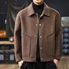 Men's American High-End Double-Sided Cashmere Jacket, Short Warm Wool Coat for 2025 Winter Commute.