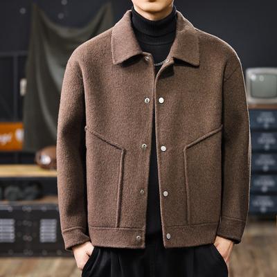 Herren American High-End Zweiseitige Kaschmirjacke, Kurzer Warmer Wollmantel für den Winter-Arbeitsweg 2025.