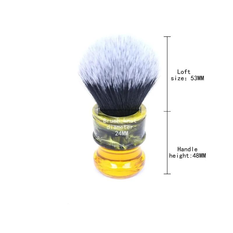 Yaqi Nero/Bianco Smoking Fibra Sintetica Manico in Resina 24MM Pennelli da Barba Umida da Uomo Sagrada Familia Strumento Portatile da Viaggio per la R