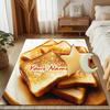 1PC Custom Name Golden Toast Delight Theme Floor Mat Ideal for Living Room, Game Rooms, Office, Bedroom, Floor Mat Playful Design